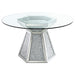 Coaster Quinn Hexagon Pedestal Glass Top Dining Table Mirror Default Title