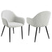 Coaster Emma Upholstered Dining Arm Chair Fog Grey and Black (Set of 2) White