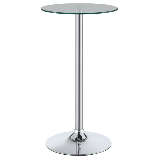 Coaster Abiline Glass Top Round Bar Table Chrome Default Title