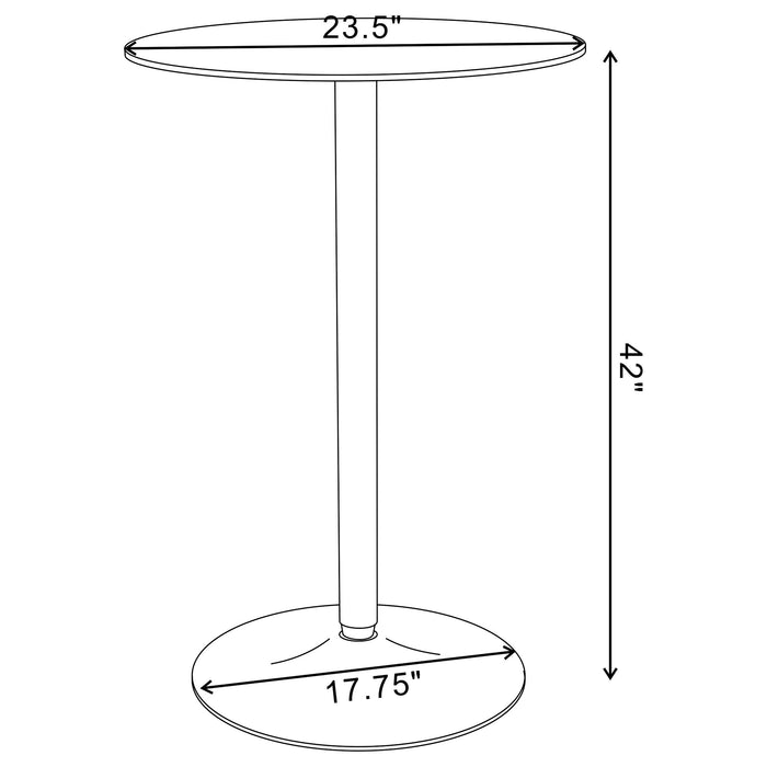 Coaster Abiline Glass Top Round Bar Table Chrome Default Title