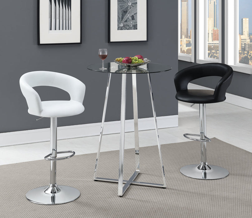 Coaster Barraza 29" Adjustable Height Bar Stool Black and Chrome White