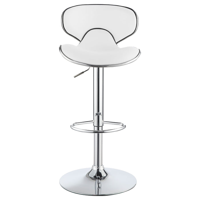 Coaster Edenton Upholstered Adjustable Height Bar Stools Black and Chrome (Set of 2) White