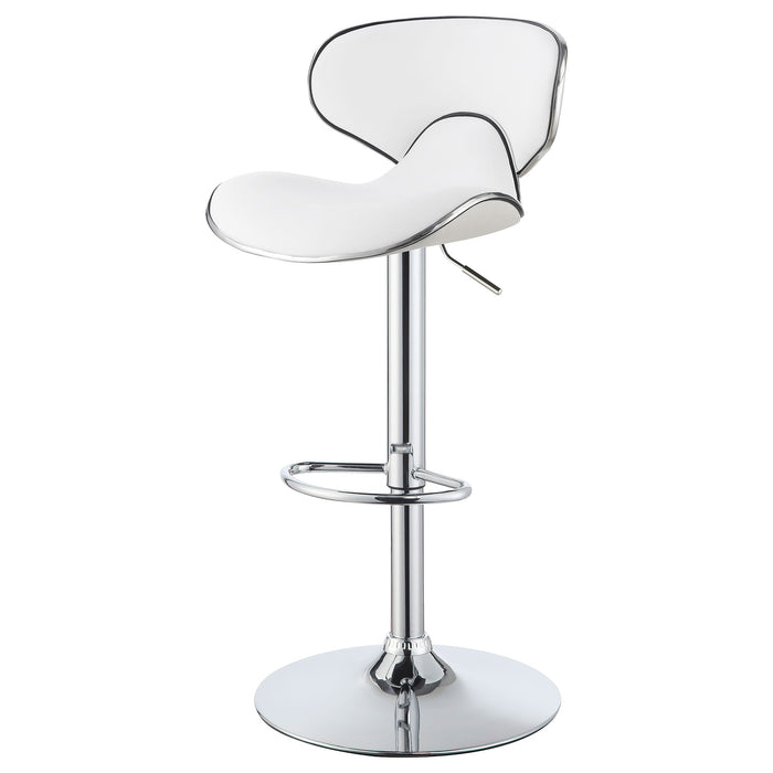 Coaster Edenton Upholstered Adjustable Height Bar Stools Black and Chrome (Set of 2) White