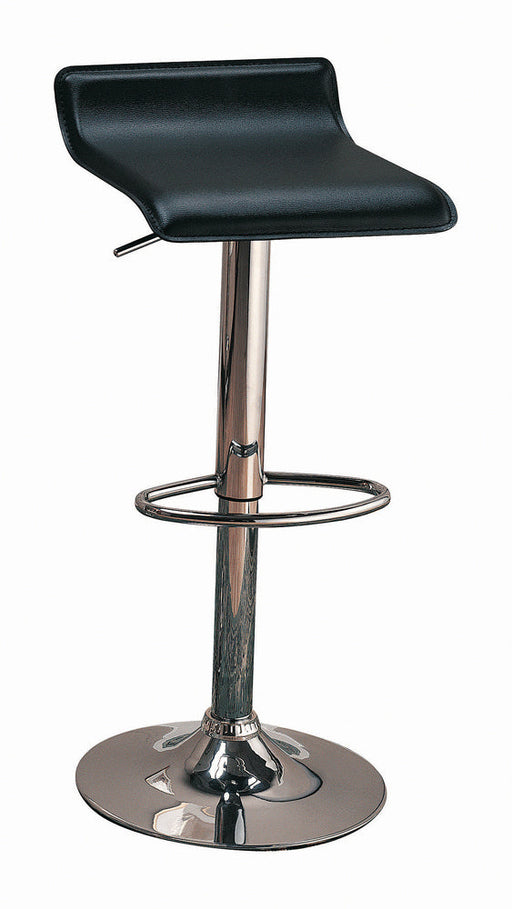 Coaster Bidwell 29" Upholstered Backless Adjustable Bar Stools Black and Chrome (Set of 2) Black