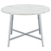 Coaster Alcott Round Faux Carrara Marble Top Dining Table Chrome Default Title