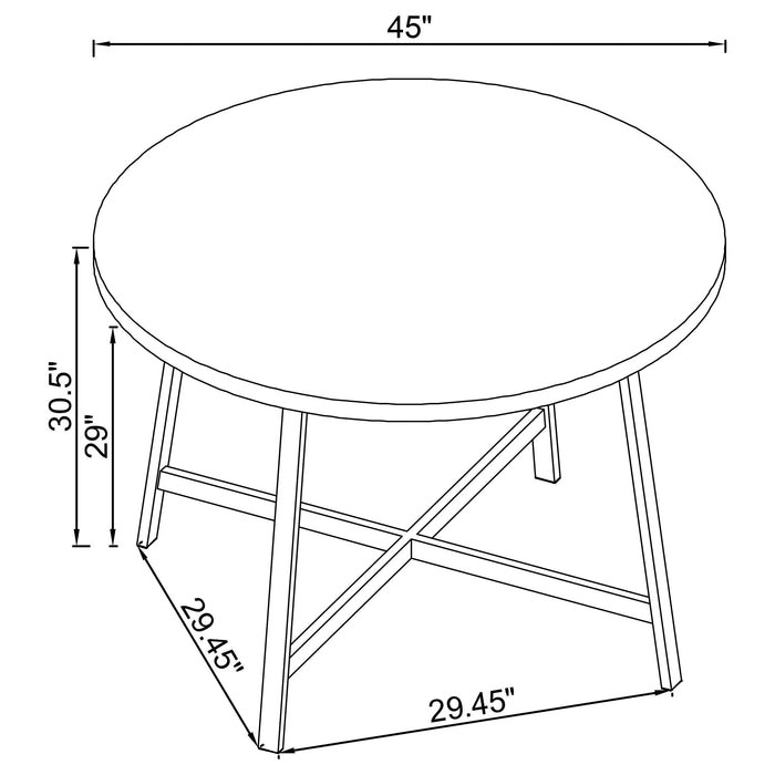 Coaster Alcott Round Faux Carrara Marble Top Dining Table Chrome Default Title