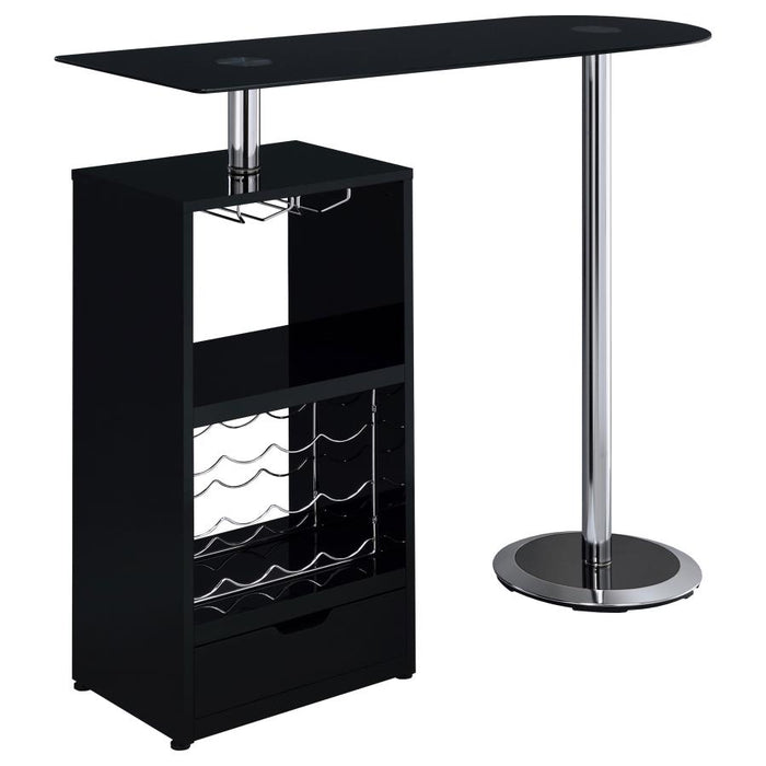 Koufax 48-inch Pub Height Bar Table Black High Gloss