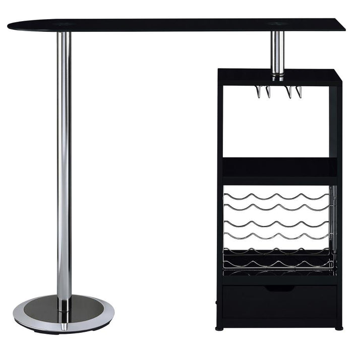 Koufax 48-inch Pub Height Bar Table Black High Gloss