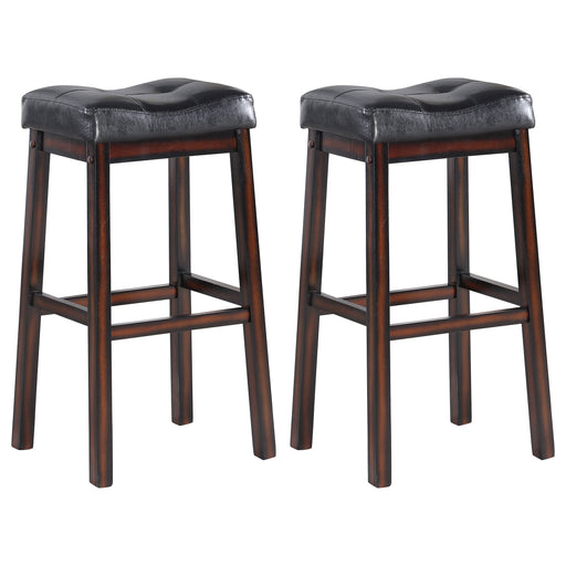 Coaster Donald Upholstered Bar Stools Black and Cappuccino (Set of 2) Standard