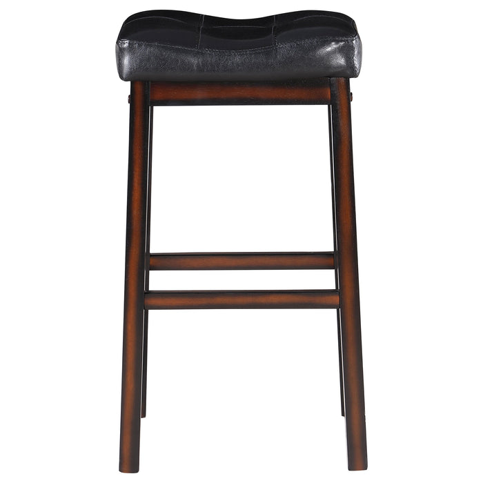 Coaster Donald Upholstered Bar Stools Black and Cappuccino (Set of 2) Counter Height