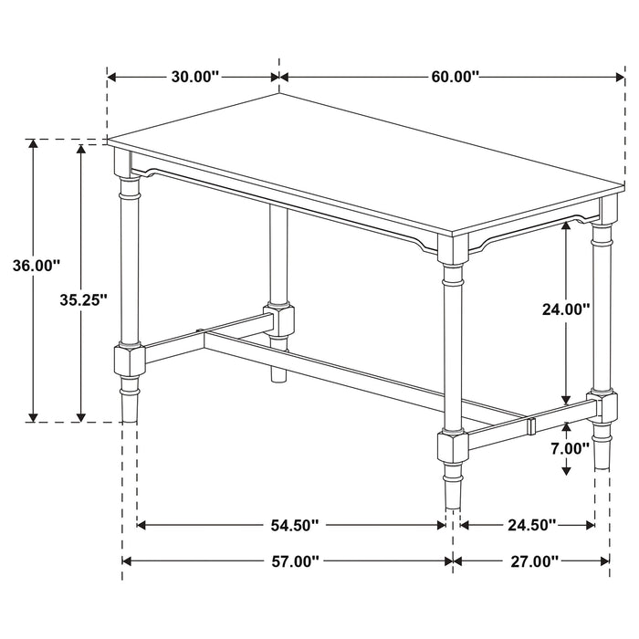 Coaster Martina Rectangular Spindle Leg Counter Height Dining Set Oatmeal and Black Default Title