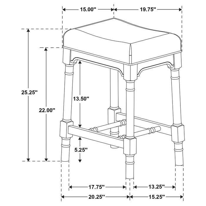 Coaster Martina Rectangular Spindle Leg Counter Height Dining Set Oatmeal and Black Default Title