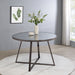 Coaster Jillian Round Dining Table with Tempered Mirror Top Black Nickel Default Title