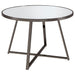 Coaster Jillian Round Dining Table with Tempered Mirror Top Black Nickel Default Title