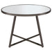 Coaster Jillian Round Dining Table with Tempered Mirror Top Black Nickel Default Title