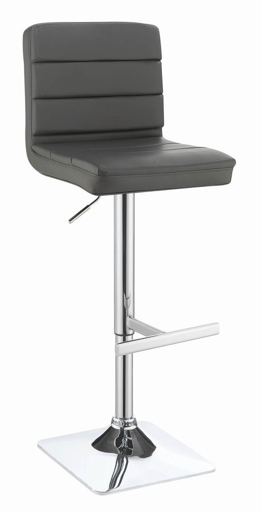 Coaster Bianca Upholstered Adjustable Bar Stools Black and Chrome (Set of 2) Grey