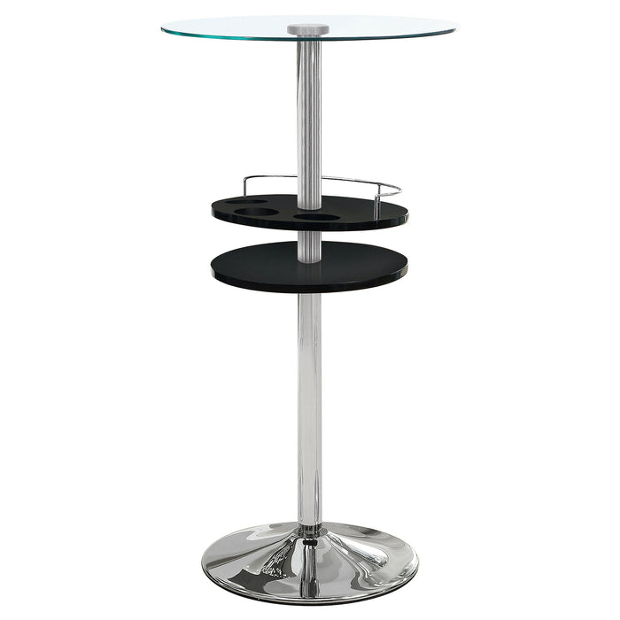 Gianella Round 24-inch Glass Top Bistro Bar Table Chrome