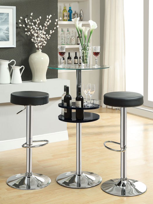 Gianella Round 24-inch Glass Top Bistro Bar Table Chrome