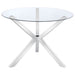 Coaster Vance Glass Top Dining Table with X-cross Base Chrome Default Title