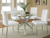 Coaster Vance Glass Top Dining Table with X-cross Base Chrome Default Title