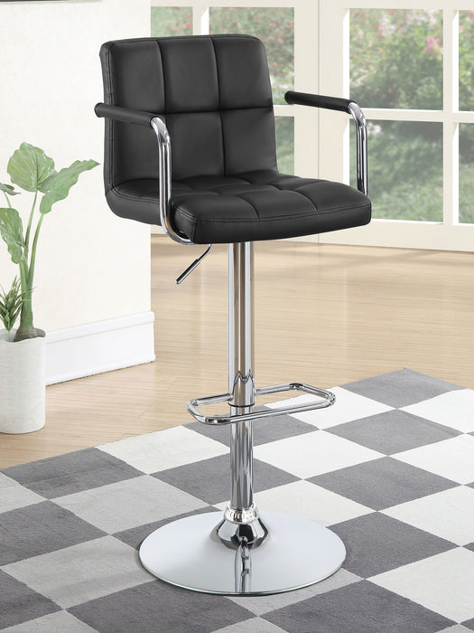 Coaster Palomar Adjustable Height Bar Stool Black and Chrome White