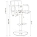 Coaster Palomar Adjustable Height Bar Stool Black and Chrome White