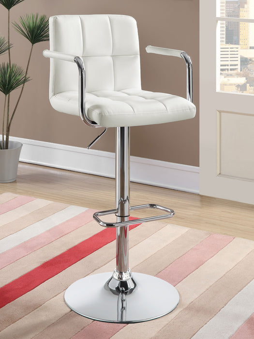 Coaster Palomar Adjustable Height Bar Stool Black and Chrome White