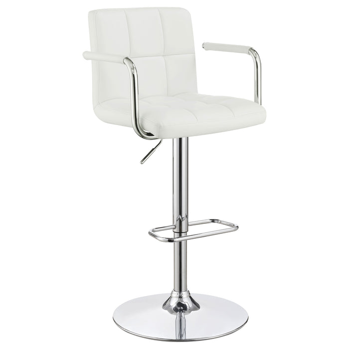 Coaster Palomar Adjustable Height Bar Stool Black and Chrome White