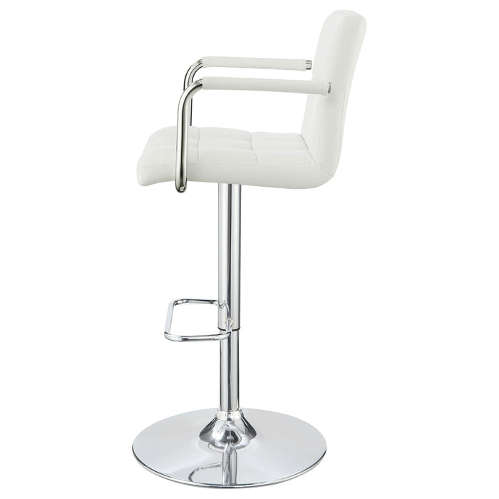 Coaster Palomar Adjustable Height Bar Stool Black and Chrome White