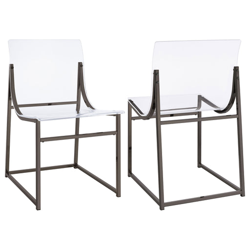 Coaster Adino Acrylic Dining Side Chair Clear and Black Nickel (Set of 2) Black