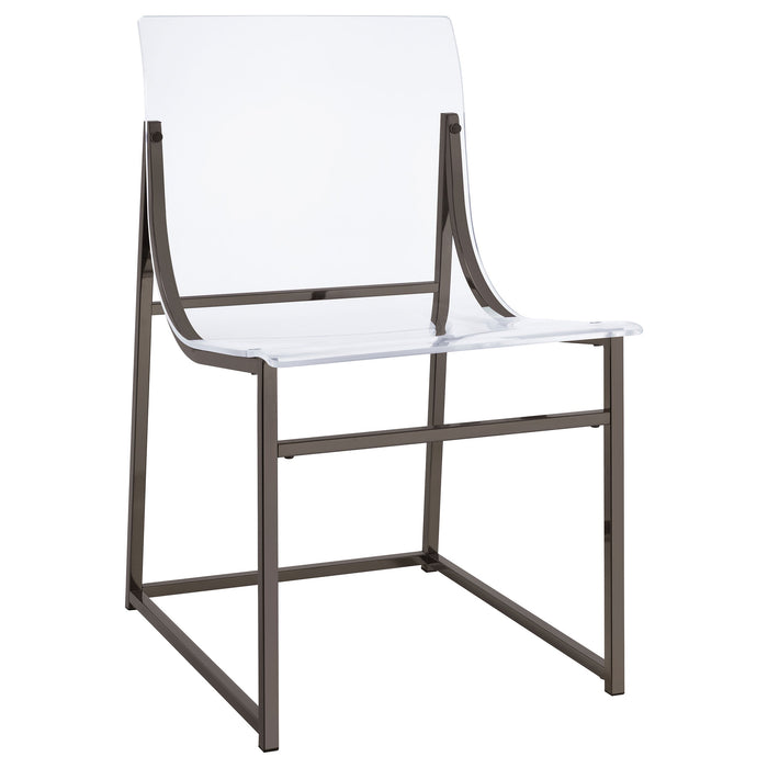 Coaster Adino Acrylic Dining Side Chair Clear and Black Nickel (Set of 2) Chrome