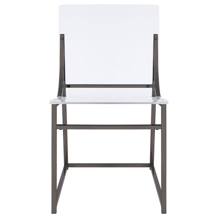 Coaster Adino Acrylic Dining Side Chair Clear and Black Nickel (Set of 2) Chrome