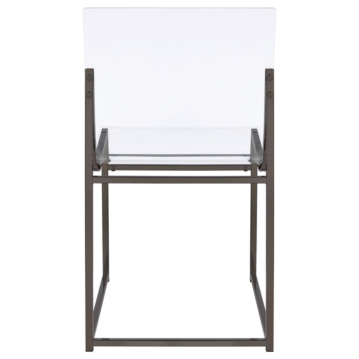 Coaster Adino Acrylic Dining Side Chair Clear and Black Nickel (Set of 2) Chrome