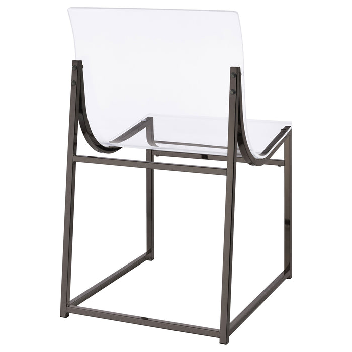 Coaster Adino Acrylic Dining Side Chair Clear and Black Nickel (Set of 2) Chrome