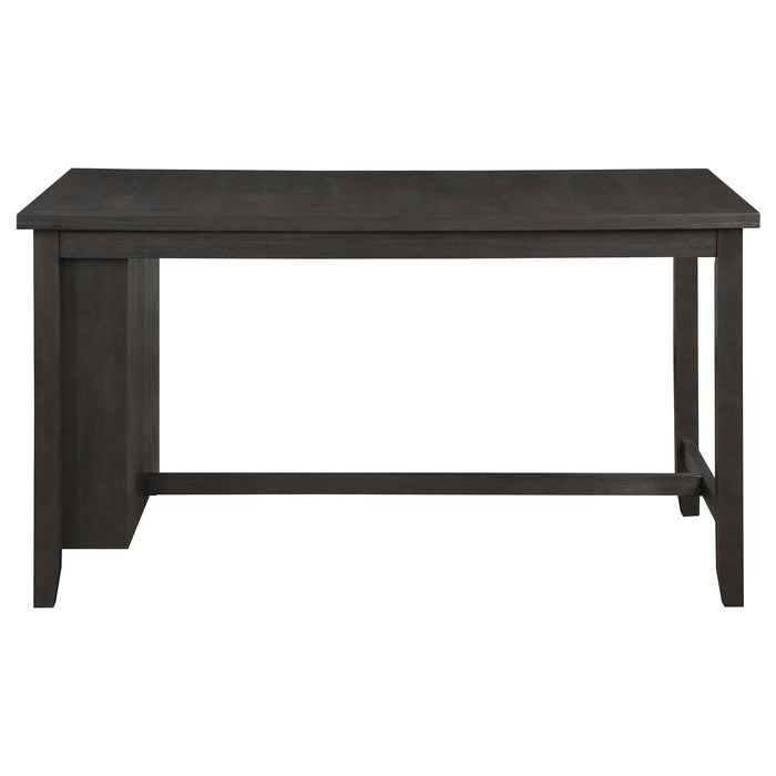 Coaster Elliston Rectangular Counter Height Dining Table with Storage Shelves Dark Grey Default Title