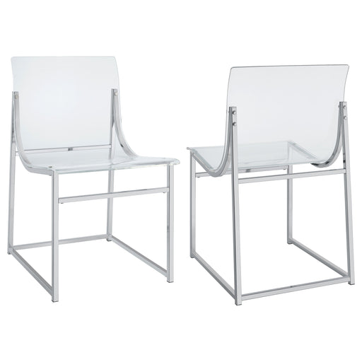 Coaster Adino Acrylic Dining Side Chair Clear and Black Nickel (Set of 2) Chrome