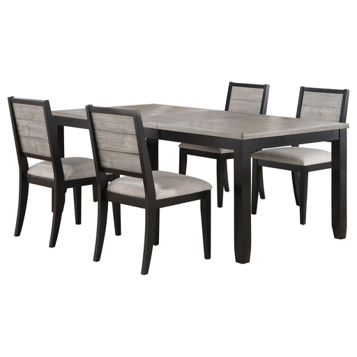 Coaster Elodie Dining Table Set with Extension Leaf Grey and Black Set of 5