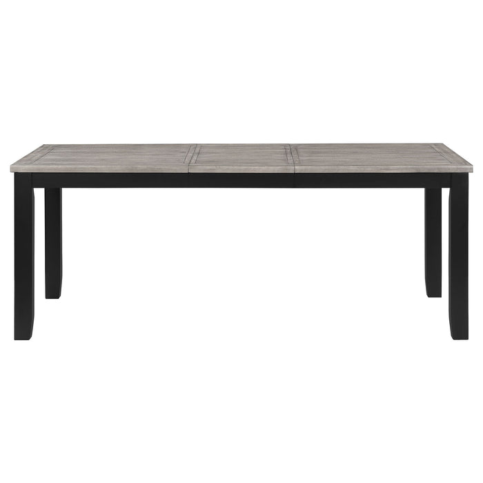 Coaster Elodie Dining Table Set with Extension Leaf Grey and Black Set of 7