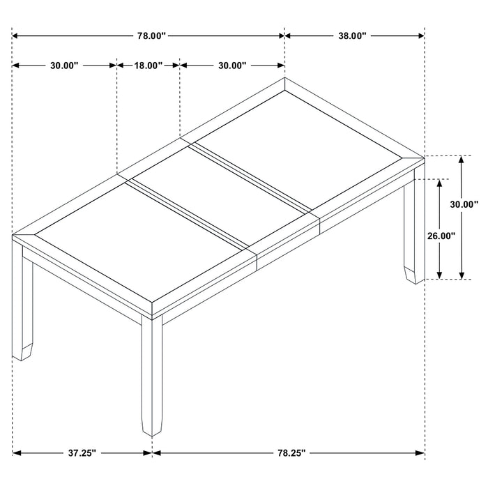 Coaster Elodie Dining Table Set with Extension Leaf Grey and Black Set of 7