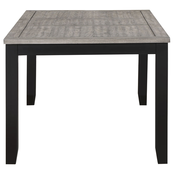 Coaster Elodie Dining Table Set with Extension Leaf Grey and Black Set of 7