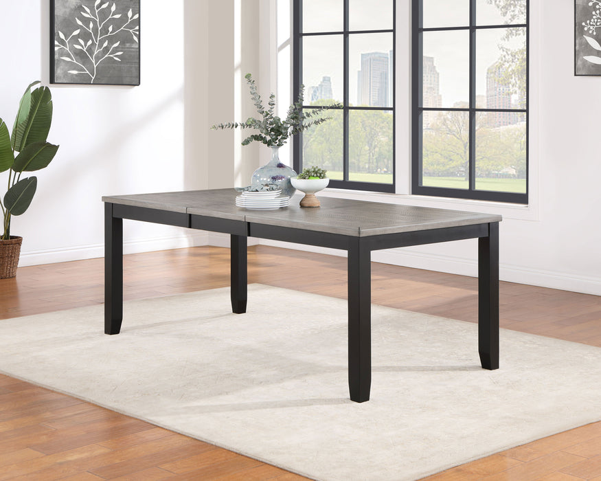 Coaster Elodie Rectangular Dining Table with Extension Grey and Black Default Title