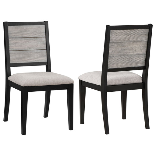 Coaster Elodie Upholstered Padded Seat Dining Side Chair Dove Grey and Black (Set of 2) Default Title