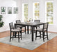 Coaster Elodie Counter Height Dining Table Set with Extension Leaf Grey and Black Default Title