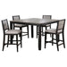 Coaster Elodie Counter Height Dining Table Set with Extension Leaf Grey and Black Default Title