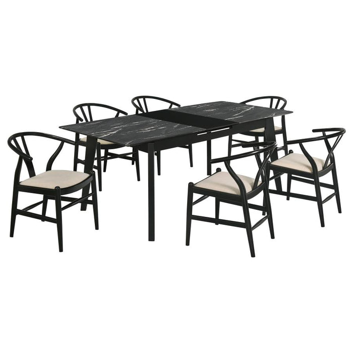 Crestmont 5-piece Extension Leaf Dining Table Set Black