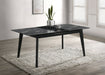 Coaster Crestmont Rectangular Dining Table with Faux Marble Top and 16" Self-Storing Extension Leaf Grey Default Title