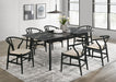 Coaster Crestmont Rectangular Dining Table with Faux Marble Top and 16" Self-Storing Extension Leaf Grey Default Title