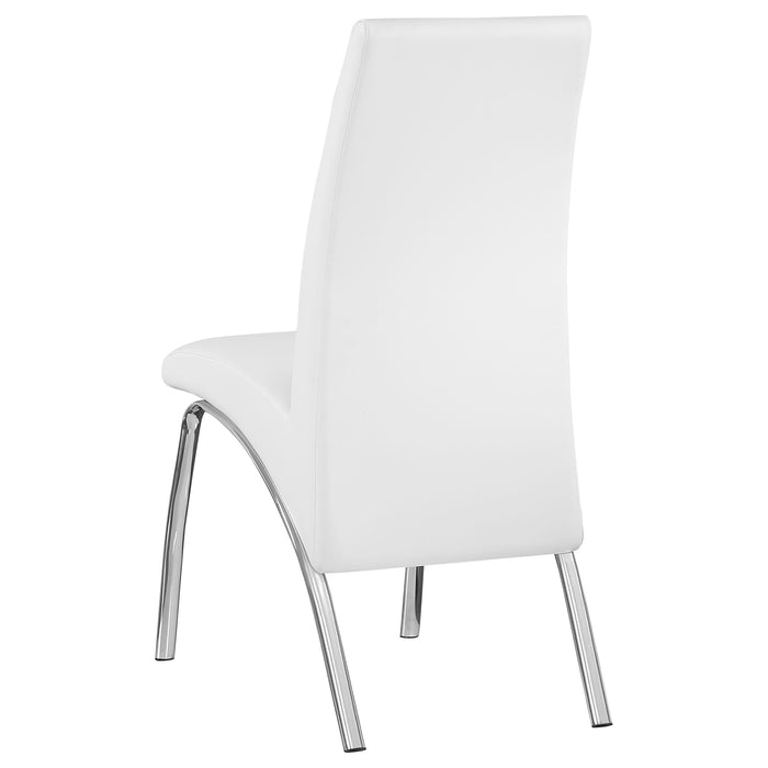 Coaster Bishop Upholstered Side Chairs White and Chrome (Set of 2) Default Title