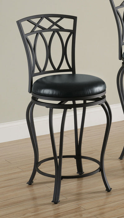 Coaster Adamsville Upholstered Swivel Bar Stool Black Counter Height