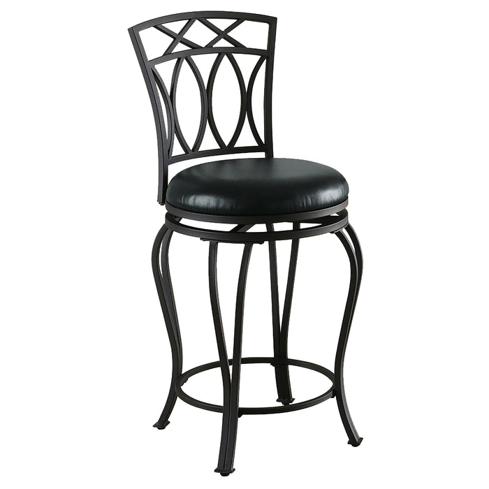 Coaster Adamsville Upholstered Swivel Bar Stool Black Counter Height